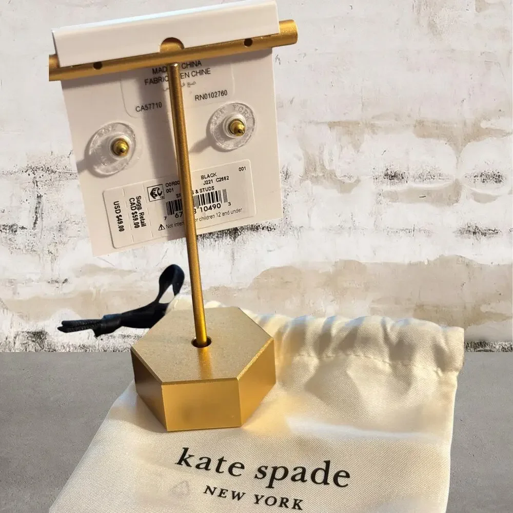 Kate Spade New York Spades & Studs Enamel Stud Earrings + Dust Bag NWT